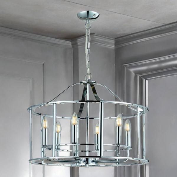 (image for) 6 Light Lantern - Polished Chrome